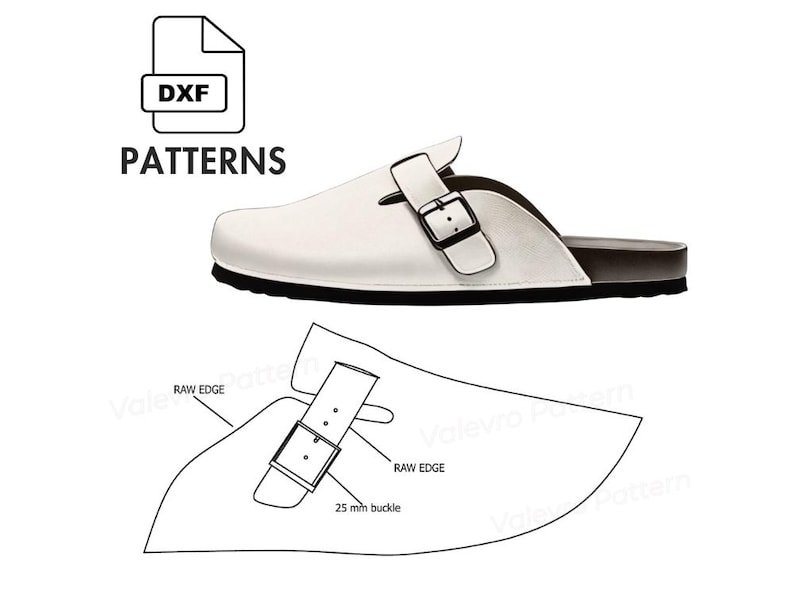 Men's Clog Sandal Pattern DXF: Leather Sewing Template, All 9 Sizes - Etsy