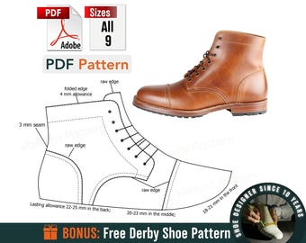 Men's Derby Boots Sewing Pattern: DIY Boots (PDF)