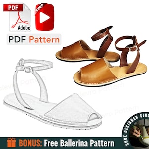PDF schoenen met digitaal patroon, damessandalen, schoenen alle 9 maten