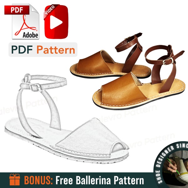Modèle numérique de chaussures PDF, sandales pour femmes, chaussures toutes les 9 tailles