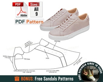Women's Sneakers Sewing Pattern: All 9 Sizes (PDF Download)