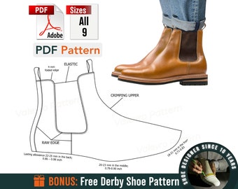 Patterns Chelsea Boots - Sewing Shoes Pattern PDF - Leather Boots Pattern - Sewing Chelsea Boot Pattern - Sewing Elastic Boots Pattern - DIY