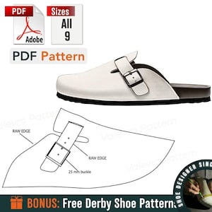 Sandals Patterns - Shoes Sewing Template - Men&#39;s Sandals Pattern - Digital PDF Sandals Sewing Pattern - Footwear Pattern - DIY