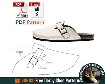 Sandals Patterns - Shoes Sewing Template - Men&#39;s Sandals Pattern - Digital PDF Sandals Sewing Pattern - Footwear Pattern - DIY