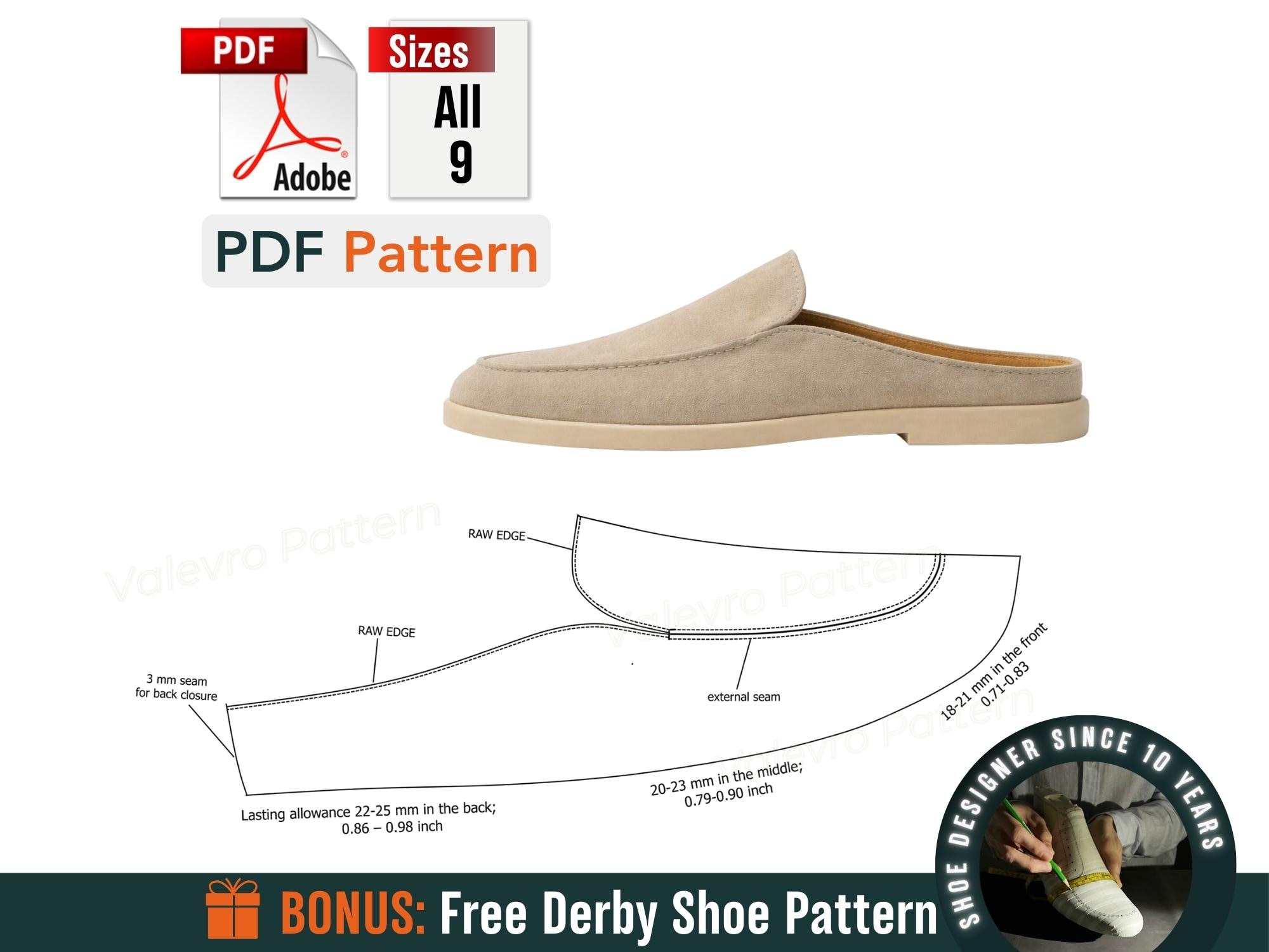 Mule Loafer PDF Sewing Pattern for Men – Leather Moccasin Template (all ...