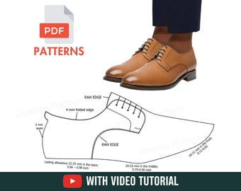 Derby Schuhe PDF - Derby Schuhe Muster nähen Muster PDF - Mit Video Tutorial