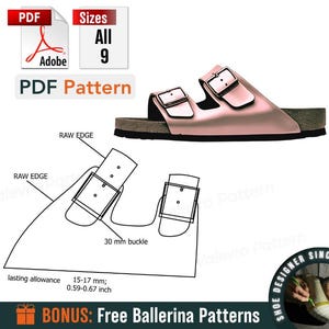 Leather Sandals Sewing Pattern: Women's DIY Shoe Templates (PDF Download, All 9 Sizes)