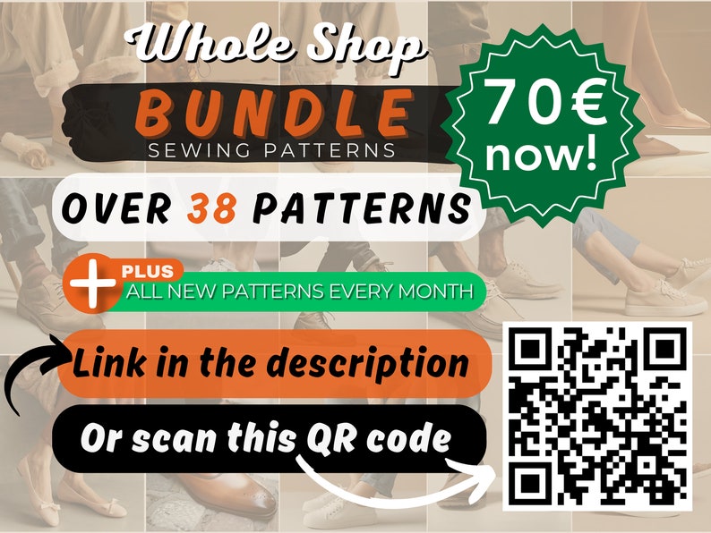 Patterns Wholecut Oxford - Sewing Oxford Shoes Pattern - Formal Shoes Pattern - Men's Dress Shoe Patterns - Sewing Patterns PDF - DIY Shoes image 5