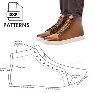 DXF High-Top Sneaker Pattern: Men&#39;s DIY Shoe Sewing (Sizes EUR 39-47)