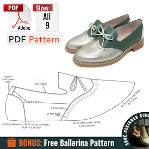 Digital Pattern shoes PDF, Women Casual Loafer, Slip-On shoes all 9 sizes
