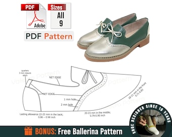 Digital Pattern shoes PDF, Women Casual Loafer, Slip-On shoes all 9 sizes