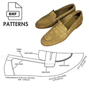 Men's Loafer DXF Pattern: All Sizes, DIY Sewing Shoe