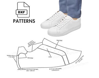 Men's Sneakers Sewing Pattern DXF: DIY Shoes with Laces