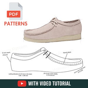Naaipatroon leren mocassinschoen: damesmaten (pdf-patroon) - met videotutorial