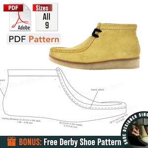 Pattern Moccasin Boots - Leather Sewing Template - Men's Moccasin Pattern - Digital PDF Moccasin Sewing Pattern - Shoe Making Tutorial - DIY