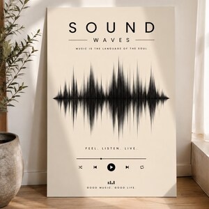Minimalist Sound Wave Poster | Modern Music Wall Art | Music Lover Gift | Audio Waveform Print | Studio Decor | Physical Print