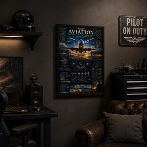 Aviation: The Art of Flight | Aviation History Poster | Pilot Gift | Aircraft Wall Art | Aviation Enthusiast Decor | Man Cave Art