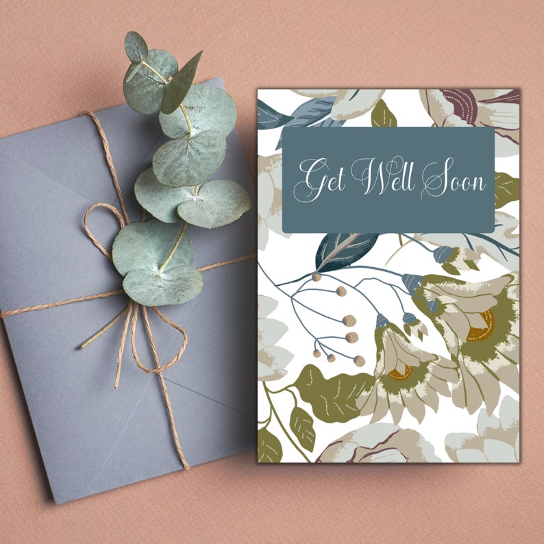 Get Well Soon Digital Card Instant Download Home Print Floral - Etsy