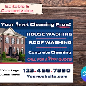 Druckwäsche Yard Sign Template, Power Washing Experten, Außenreinigung, in Canva Template, Flyer, Broschüren, vollständig anpassen