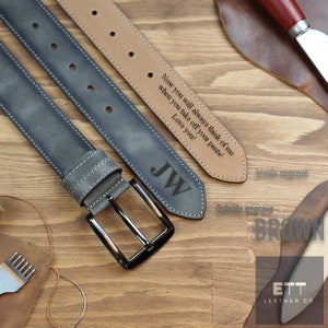 Handmade Personalized Belt - Anniversary Gift - Engraved Leather Belt - Valentine&#39;s day gift - Genuine Leather - Gift for Boyfriend