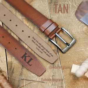 Handmade Personalized Belt - Anniversary Gift - Engraved Leather Belt - Valentine&#39;s day gift - Genuine Leather - Gift for Boyfriend