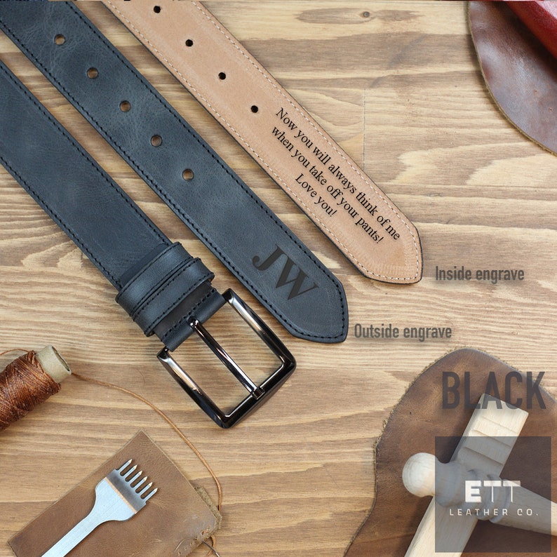 Handmade Personalized Belt Anniversary Gift Engraved Leather Belt Valentine's day gift Genuine Leather Gift for Boyfriend image 5