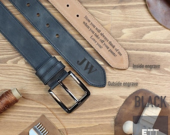 Personalisierter Ledergürtel für Herren, Graviertes Geschenk für ihn, Gürtel zum Jahrestag, Geschenk für Männer, Echtes Leder, Gravur Gürtel