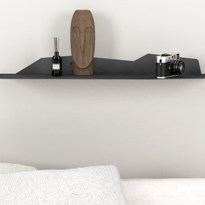 Plant Shelf | Living Room Shelf | Contemporary Metal Shelf | Industrial Floating Shelf | Wall Mount Shelving | Metal Bar Shelf | B