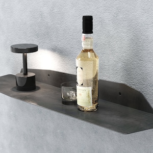 Wall Console Table | Contemporary Metal Shelf | Industrial Floating Shelf | Wall Mount Shelving | Metal Bar Shelf | Kitchen Organization | C