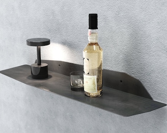 Mesa de consola de pared / Estante de metal contemporáneo / Estante flotante industrial / Estantería de montaje en pared / Estante de barra de metal / Organización de cocina / C