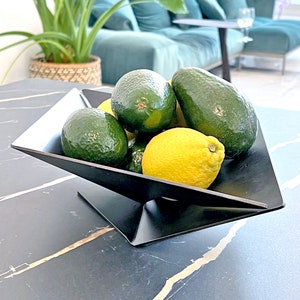 Contemporary Metal Bowl | Mid Century Centerpiece | Coffee Table Bowl | Fruit Basket | Diamond Shaped Bowl | Housewarming Gift | 40