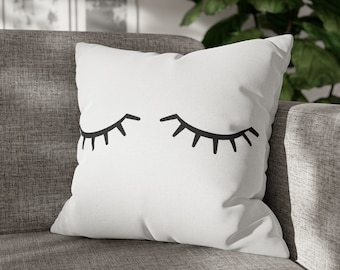Eyelash Polyester Square Pillow Case Lash Extension Room Decor Gift for Lash Tech Lash Artist Lash Boss Esthetician Gift