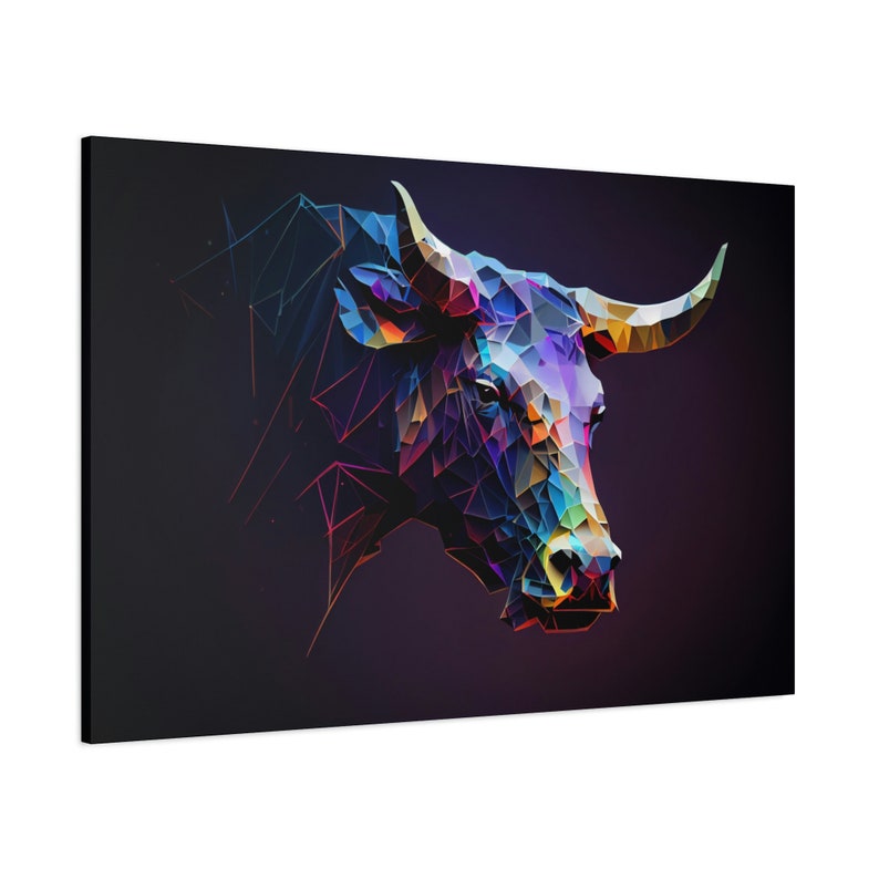Canvas Art Bull Wall Art Bull Wall Print Gift for Animal Fan Etsy