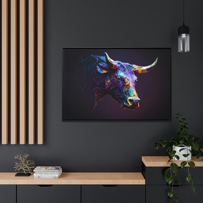 Canvas Art Bull Wall Art Bull Wall Print Gift for Animal Fan Etsy