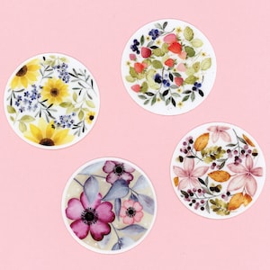 Lot de 4 stickers - Boules fleuries