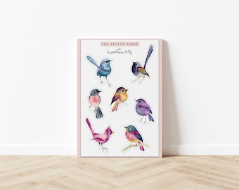 Sheet of bird stickers - 2