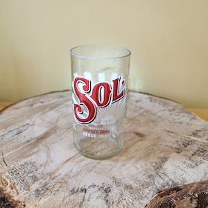 Beer up-cycled glasses, Sol beer, Novelty gift, Handmade beer glass gifts, Man cave bar decoration, beer lovers gift