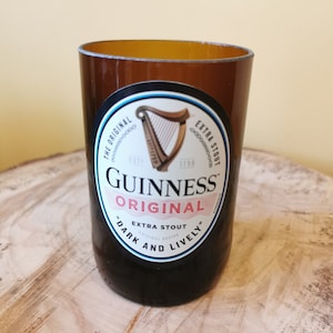 Guinness up-cycled drinking glass, unique handmade gift, gift for him, beer glass decor, fathers day gift