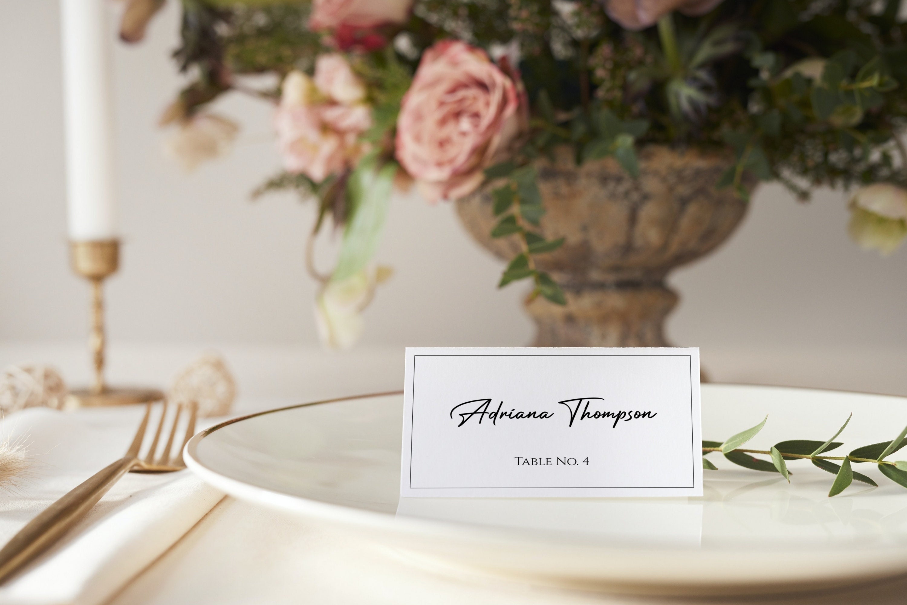 Modern Wedding Place Card, Printable Place Card Templates, Minimal ...