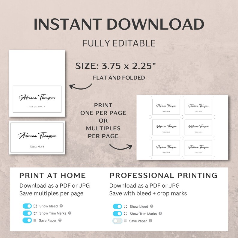 Modern Wedding Place Card Printable - Il 794xN.4628145927 7yn3