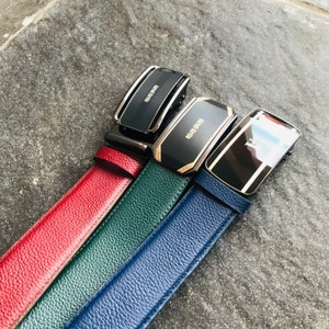Men’s Genuine Leather Belt – Luxury Ratchet Belt for Men | Automatic Buckle | Adjustable Dress Belt | Gift for Him | Fashion Business Belt