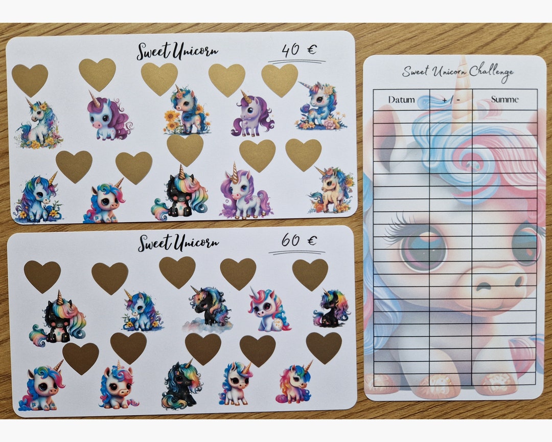 Scratch Challenge Sweet Unicorn / Scratch Challenge / Envelope Etsy