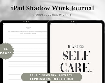 Shadow Work Digital Journal for iPad, Daily Journal Prompts, Self Care Journal, Self Care Planner, 5 minute journal, Goodnotes Journal, iPad