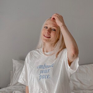 Comfort Colors Graphic Tee, Embrace Your Pace Positive Graphic Tee, Mental Health Awareness Shirt, oversized tee, trendy graphic tee shirt