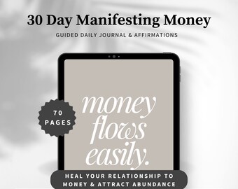 30 Day Money Manifestation Journal, Digital Journal Manifesting, Law Of Attraction Journal, Goodnotes Manifestation Journal Affirmations