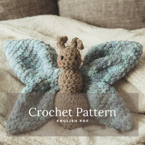 Crochet Nola the Butterfly PATTERN | Amigurumi plushie | crochet snuggler butterfly pattern