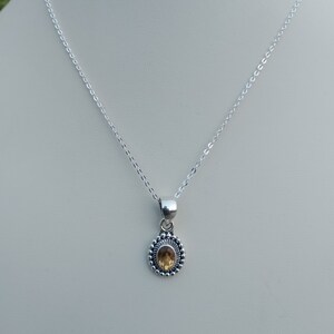 Natural Citrine Necklace in 925 Sterling Silver, Minimal Necklace, Citrine Jewelry, February Birthstone Gift, Boho Necklace, Dainty Necklace