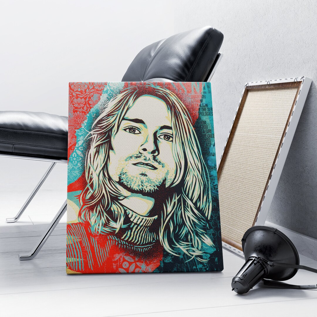 Kurt Cobain Nirvana Pop Art Pop Art Portrait Wall Art Street Art Canvas