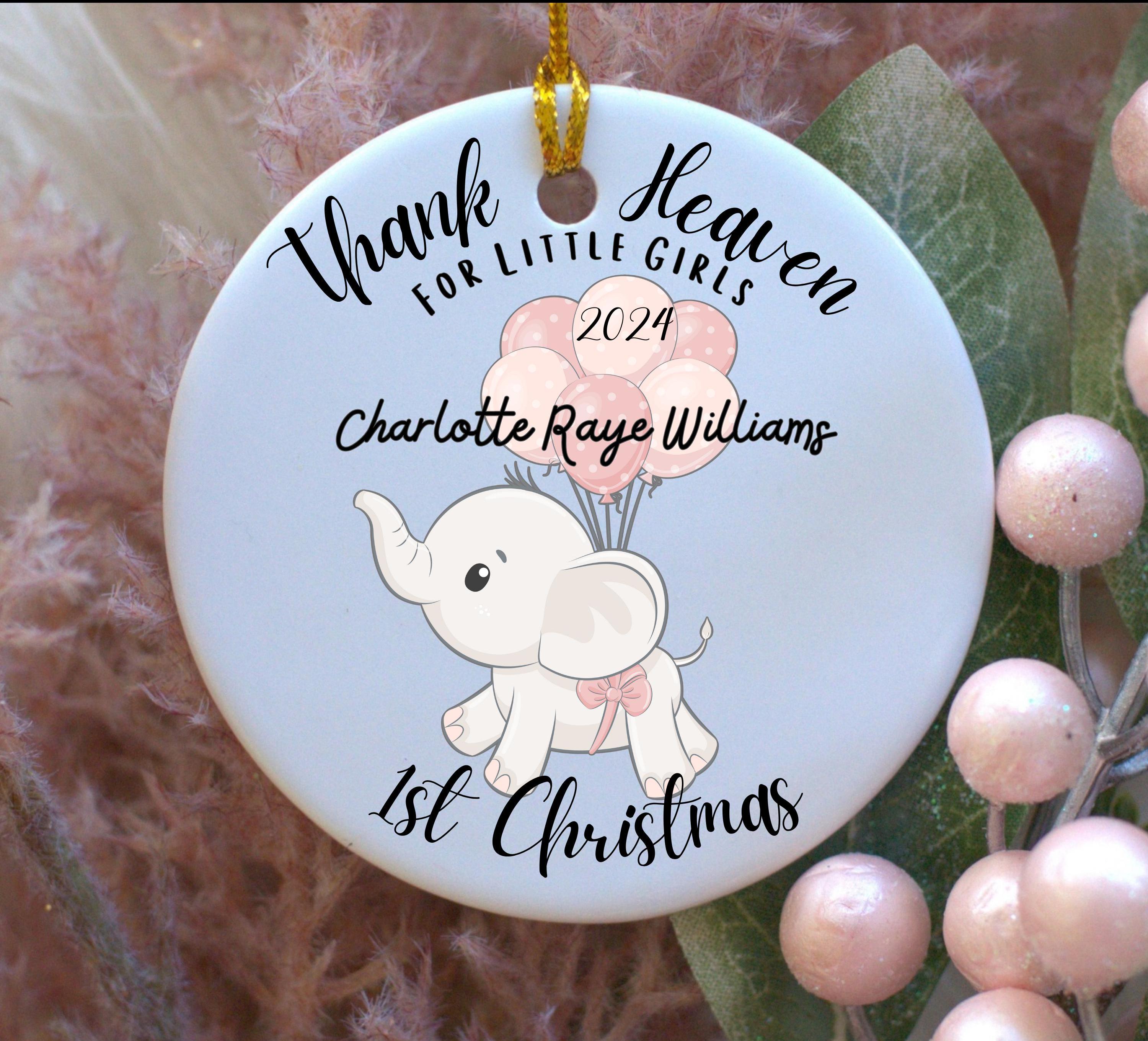 Personalized Baby Girl 1st Christmas Ornament, Ceramic Snowflake - Etsy