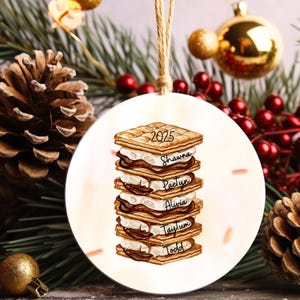 S&#39;mores Christmas Ornament, Personalized Holiday Decor, Unique Gifts, Family Keepsakes, 2025 Celebration Decoration, S&#39;mores Lovers Gifts
